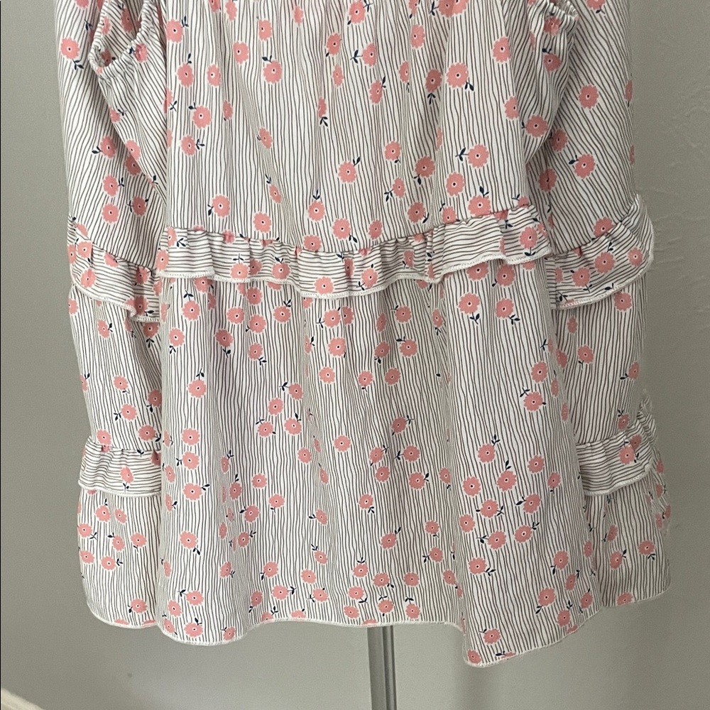 Floral Ruffle Camisole - Pink and White - Picture 7 of 7